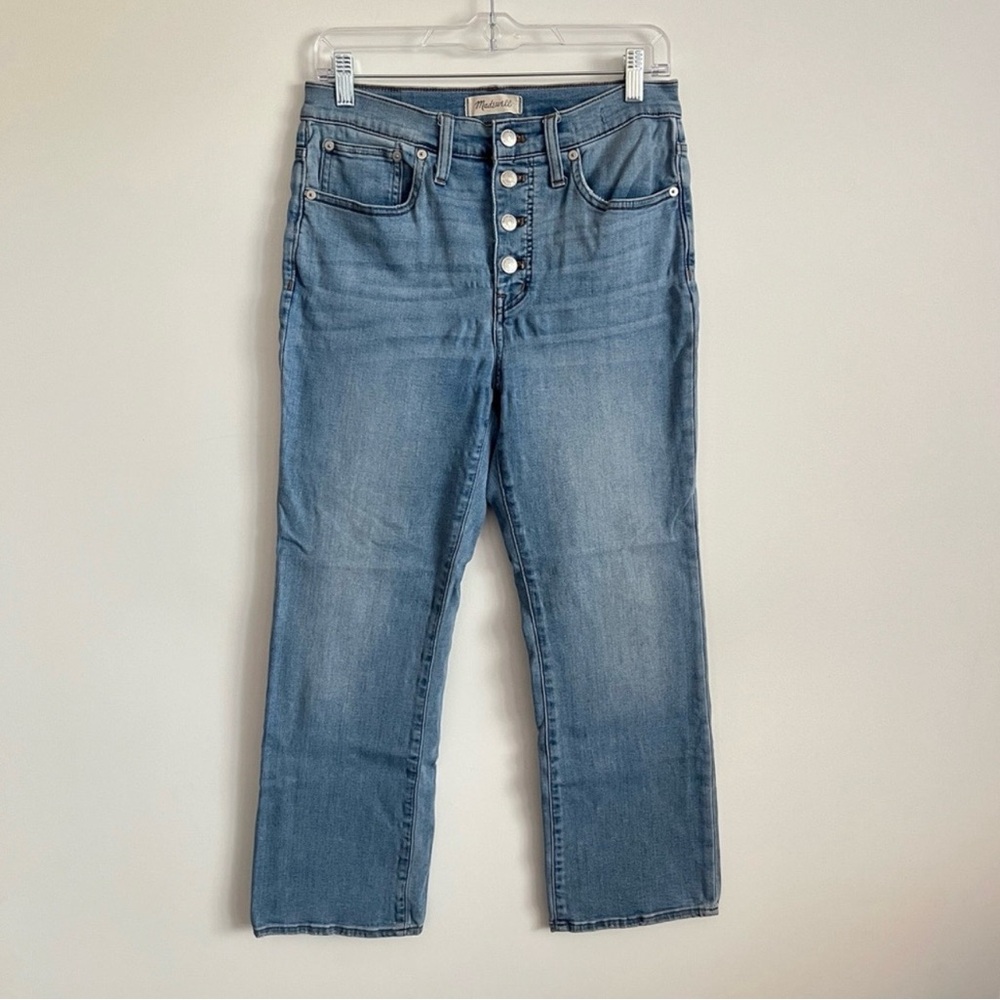 Madewell Cali Demi-Boot Jeans Women’s Blue Light Wash Button Fly Size 28